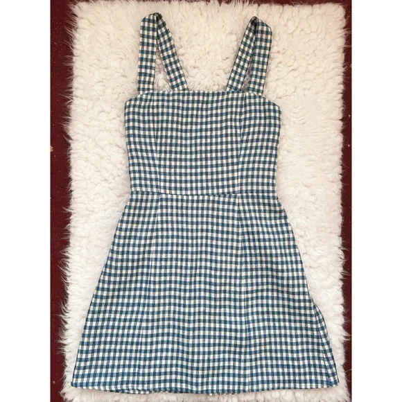 uo charlotte gingham linen shift dress SARAH button down slip linen dress